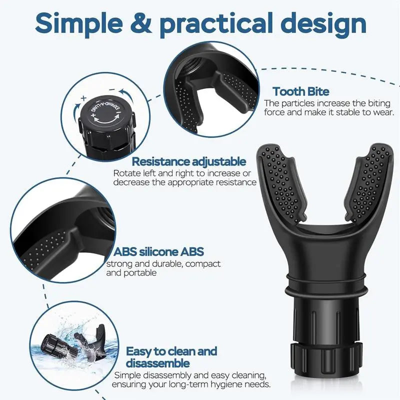 Breathing Trainer,Portable Lung Trainer,Breathing Resistance Trainer for Oral and Muscular Exercise, Daily Fitness Training, Easy-To-Clean Design