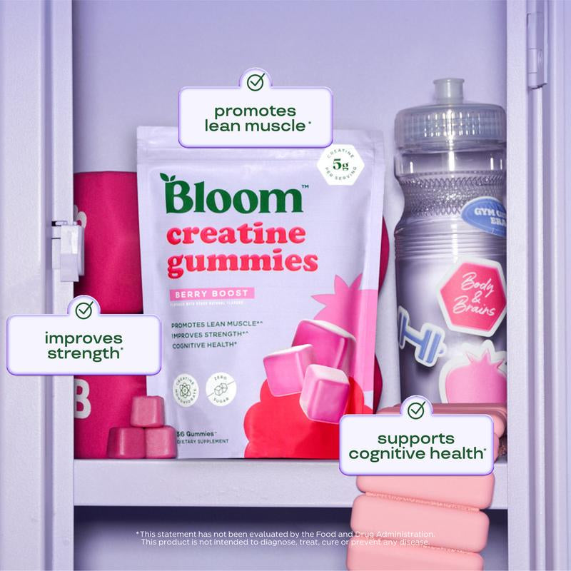 Bloom Nutrition Creatine Gummies - Energy, Cognitive Health & Post-Workout Muscle Recovery Promotes & Muscle Improves
