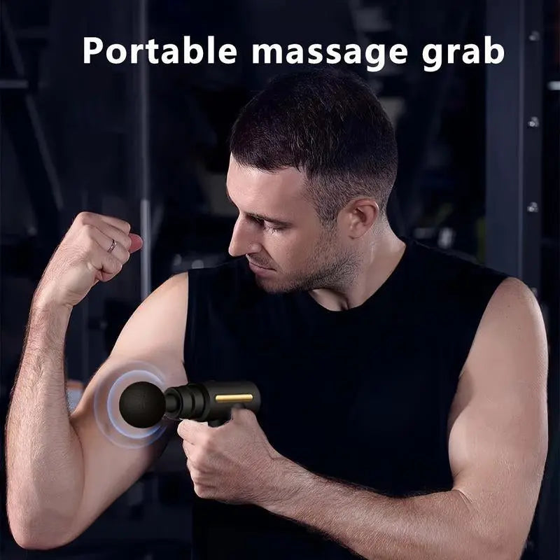 Portable Electric Massager 6 Speed Replacement Massage Accessories Black Ultra Quiet Back Massager for Boyfriend Somatic Therapy Device Footmassager Neck Massager Massage Gun Back Massager Knee Massager Device Mini Electric Muscle Massage Gun