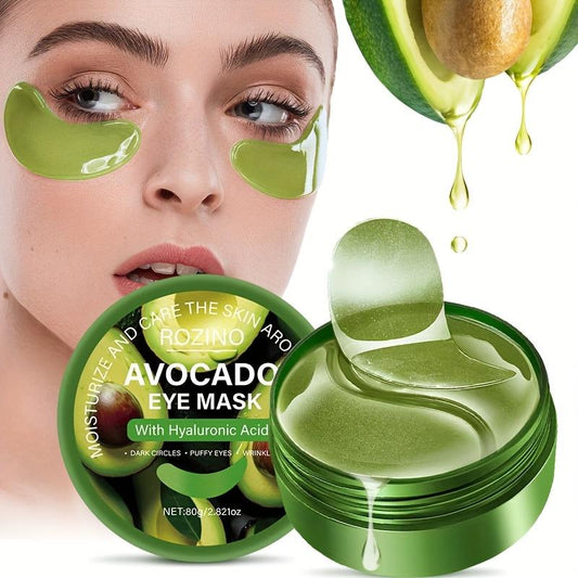 80G Avocado Hyaluronic Acid Eye Mask, Rich in Hyaluronic Acid, Deeply Hydrates and Moisturizes, Effectively Reduces Dark Circles, Improves Eye Bags and Puffiness, Smooths Fine Lines around the Eyes, and Brightens the Eye Area
