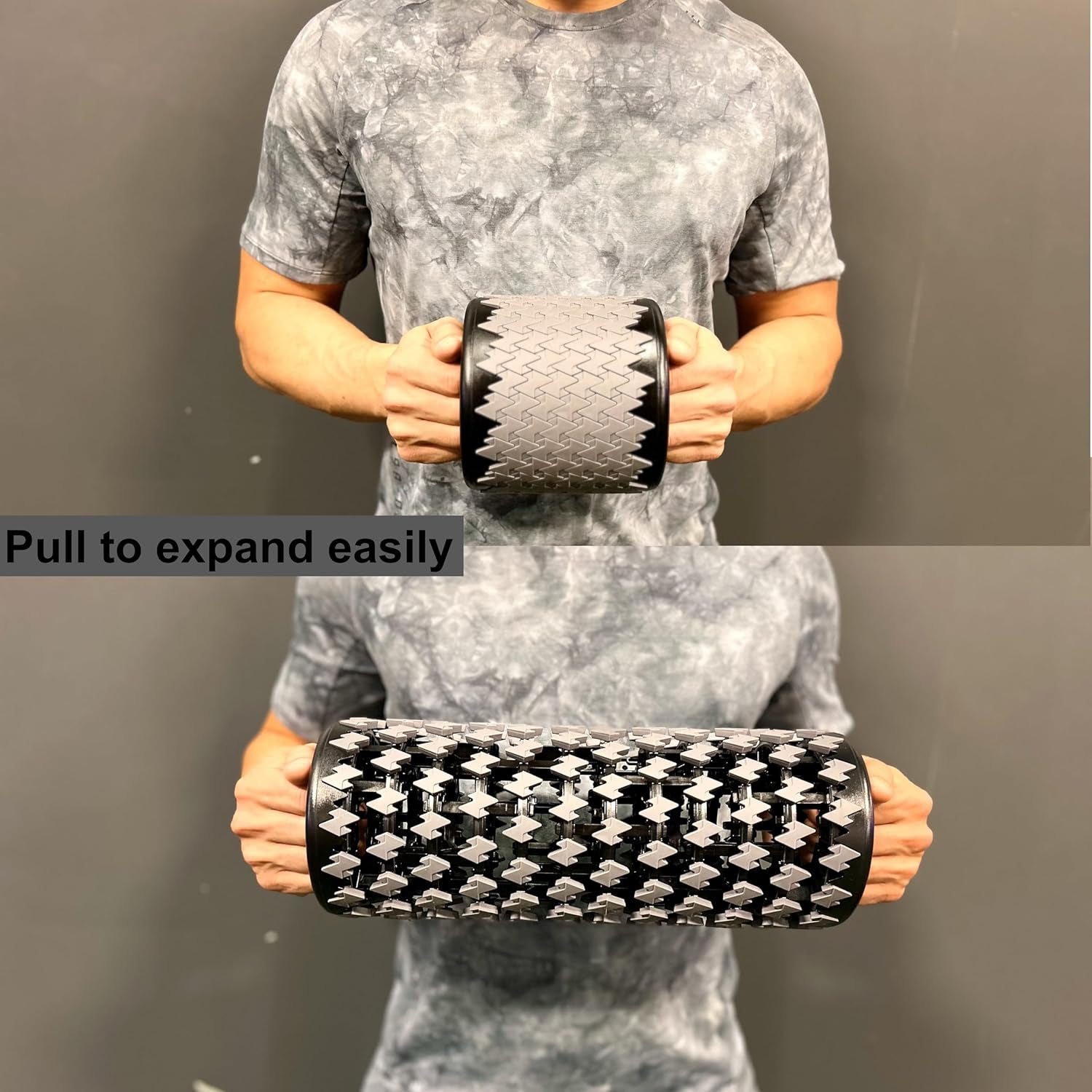 Collapsible Premium Foam Roller for Sore Muscles, Tissue, for Tension and Pain Relief | Massage Rollers for Maximum Tension Relief ∣ High Density Foam for Deep Tissues, Thigh, Arms (Grey)