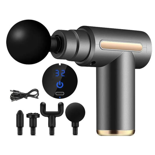 Portable Electric Massager 6 Speed Replacement Massage Accessories Black Ultra Quiet Back Massager for Boyfriend Somatic Therapy Device Footmassager Neck Massager Massage Gun Back Massager Knee Massager Device Mini Electric Muscle Massage Gun