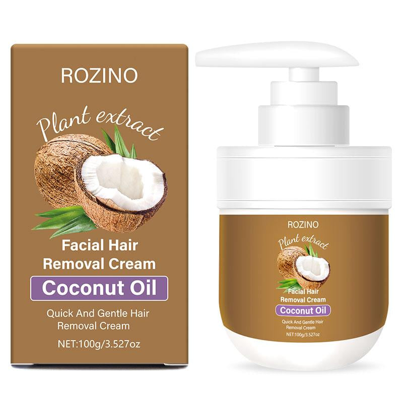 ROZINO Plant Extract Facial Hair Removal Cream with Coconut Oil for Effective Hair Removal