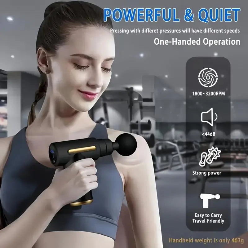 Portable Electric Massager 6 Speed Replacement Massage Accessories Black Ultra Quiet Back Massager for Boyfriend Somatic Therapy Device Footmassager Neck Massager Massage Gun Back Massager Knee Massager Device Mini Electric Muscle Massage Gun