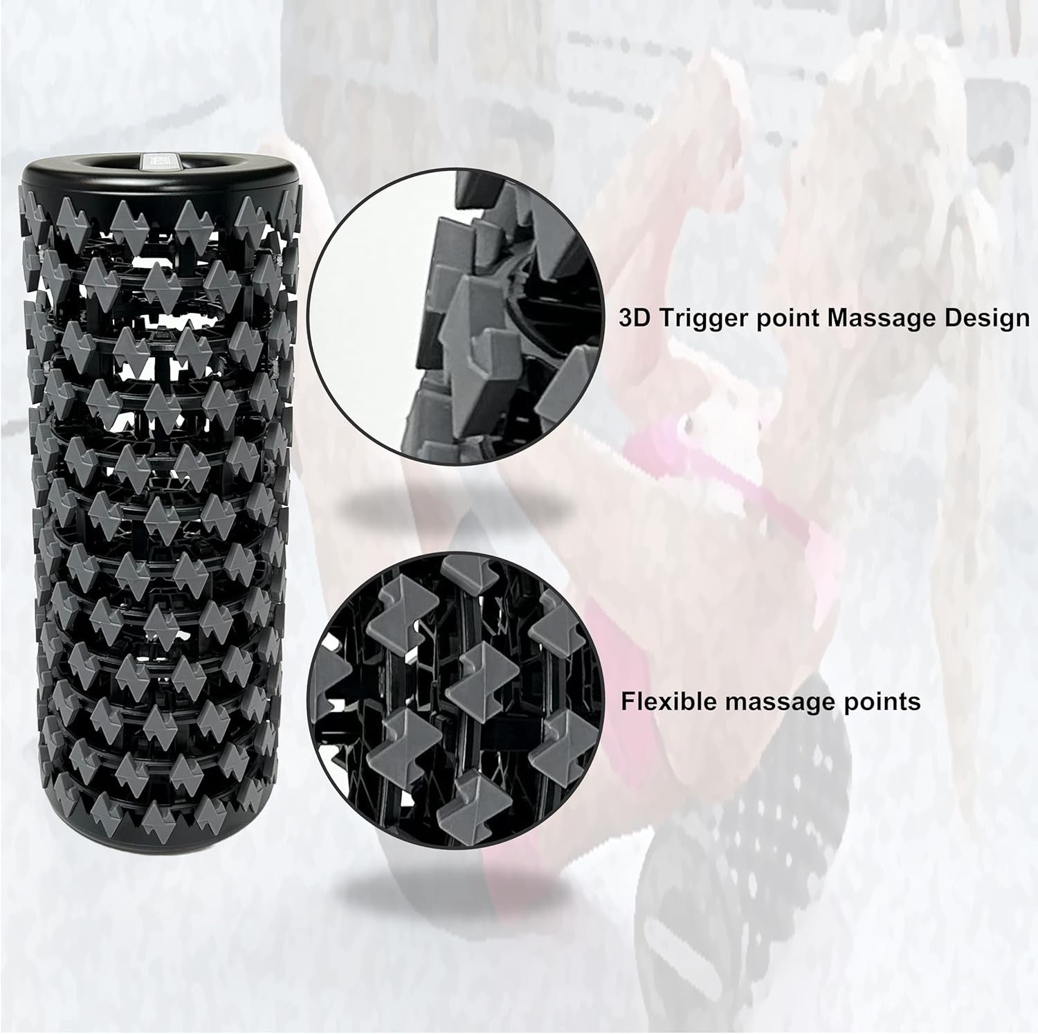 Collapsible Premium Foam Roller for Sore Muscles, Tissue, for Tension and Pain Relief | Massage Rollers for Maximum Tension Relief ∣ High Density Foam for Deep Tissues, Thigh, Arms (Grey)
