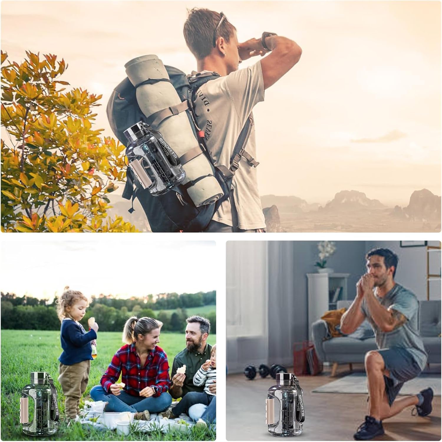 Hydrogen Water Bottle, 1.5L Large Hydrogen Water Bottle Generator, 6 Minutes Water Molecular Ionizer, SPE/PEM Technology, Rechargeable Thick Bottle, for Outdoor Sports/Cycling/Gifts