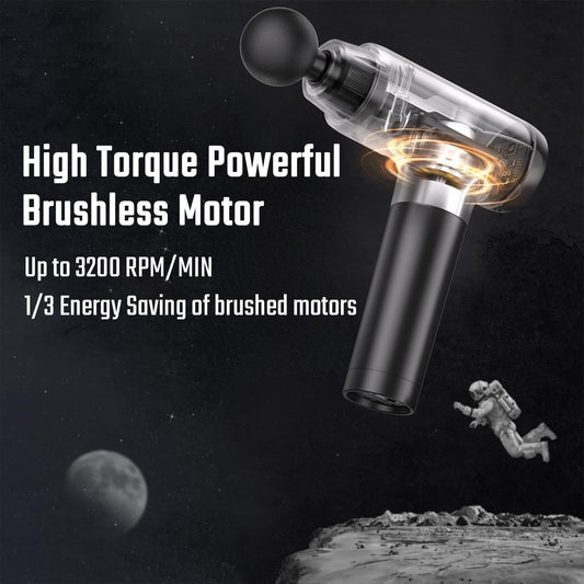 Massage Gun, Muscle Massage Gun Deep Tissue Back Massager for Pain Relief, 20 Speeds Handheld Electric Massager Tool with Silent Brushless Motor, Suitable for Gym Office Home Travel