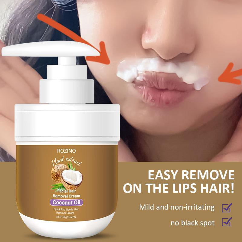 ROZINO Plant Extract Facial Hair Removal Cream with Coconut Oil for Effective Hair Removal