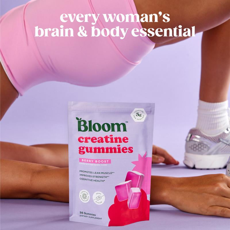 Bloom Nutrition Creatine Gummies - Energy, Cognitive Health & Post-Workout Muscle Recovery Promotes & Muscle Improves