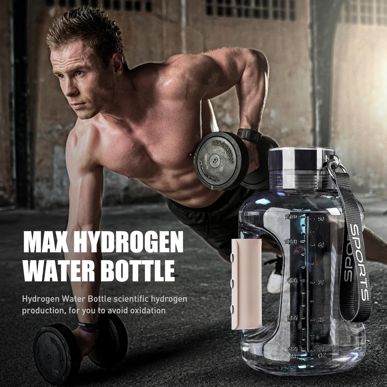 Hydrogen Water Bottle, 1.5L Large Hydrogen Water Bottle Generator, 6 Minutes Water Molecular Ionizer, SPE/PEM Technology, Rechargeable Thick Bottle, for Outdoor Sports/Cycling/Gifts