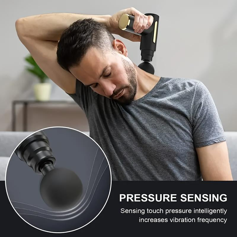 Portable Electric Massager 6 Speed Replacement Massage Accessories Black Ultra Quiet Back Massager for Boyfriend Somatic Therapy Device Footmassager Neck Massager Massage Gun Back Massager Knee Massager Device Mini Electric Muscle Massage Gun